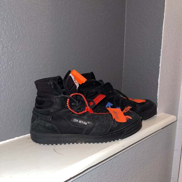 Off-White Off-Court 3.0 Suede and Canvas High-Top Sneakers Black - Picture 5 of 5